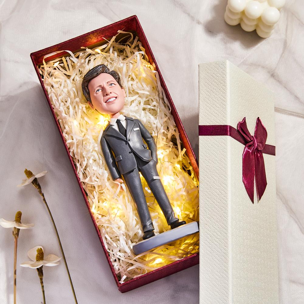 Pediatrician with Stethoscope in Hand Custom Bobblehead With Engraved Text