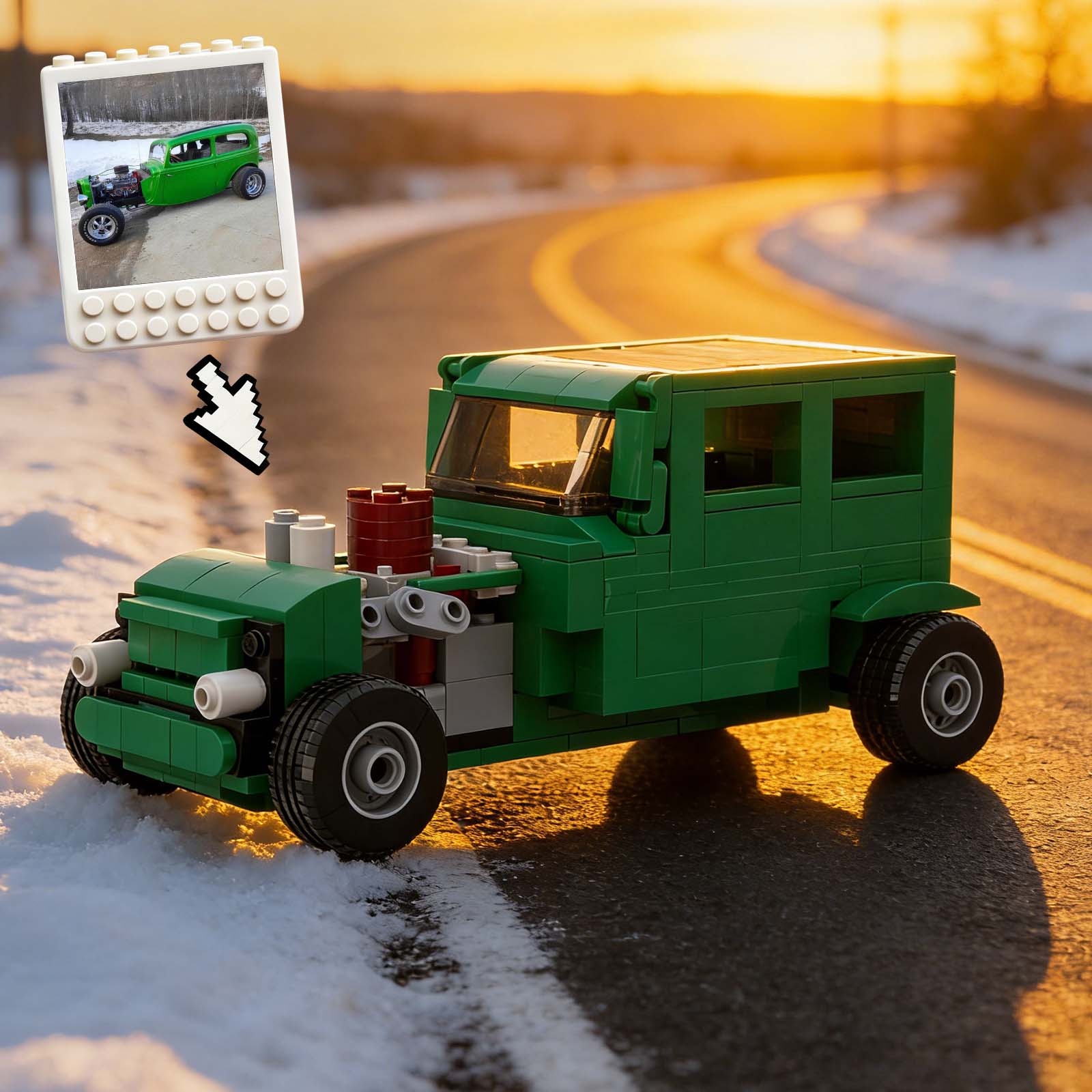 Custom Brick Car Model Kit - Handcrafted Sports Car Replica, Perfect Gift for Car Lovers