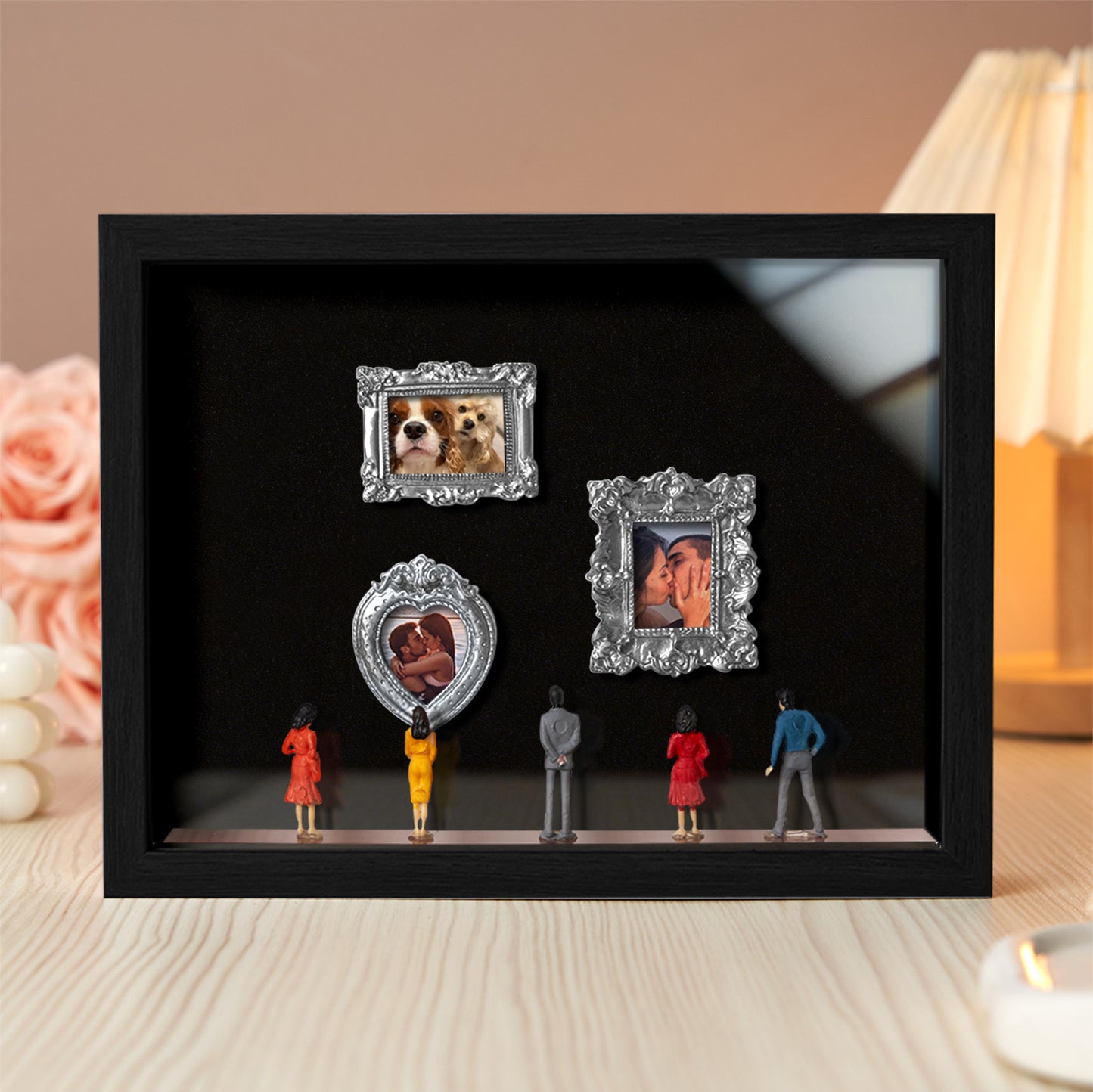 With Spot Lights : Museum of Us Black Frame Personalized Couples Gift for Her Cute Miniature Museum Gifts