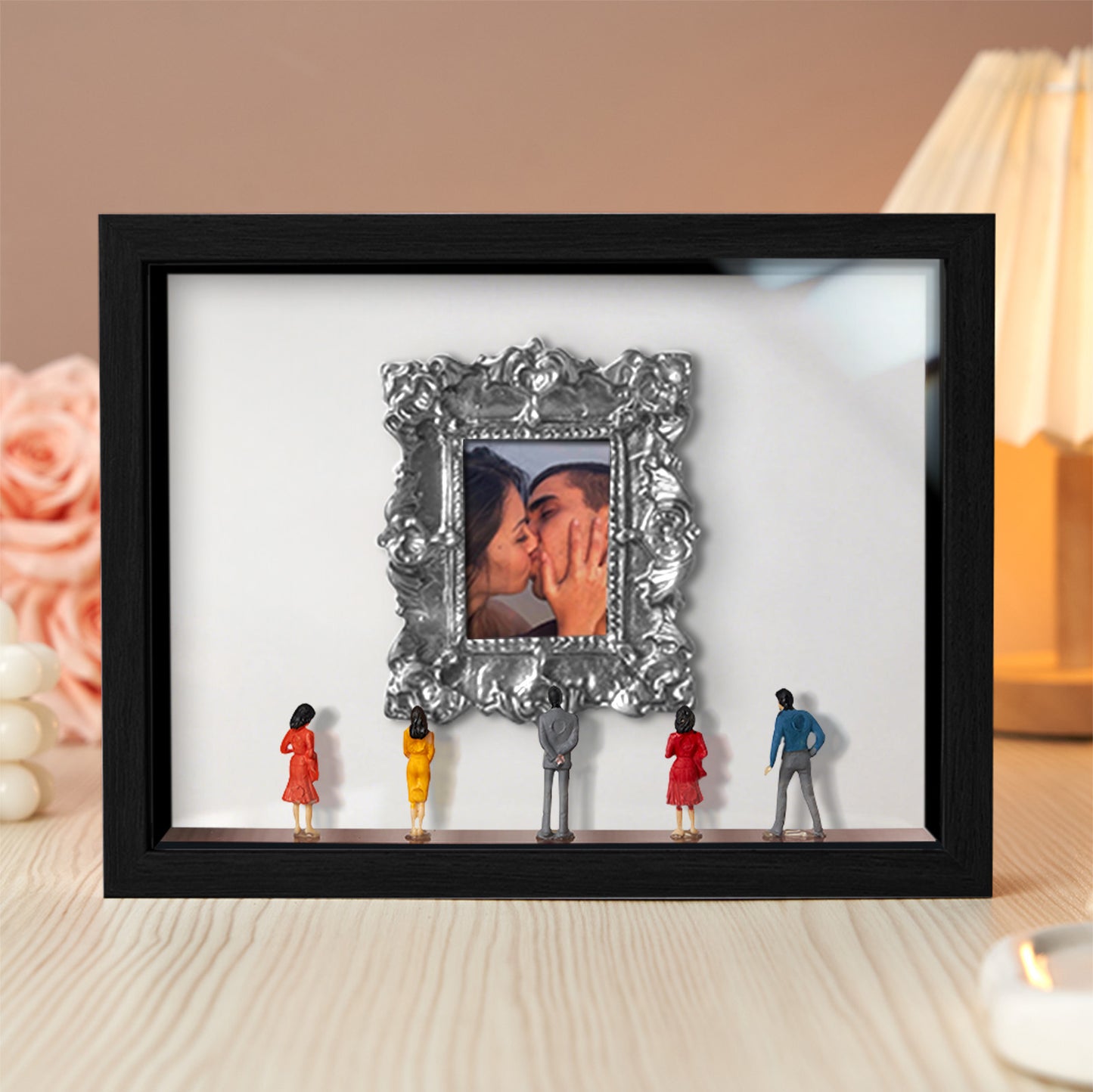 With Spot Lights : Museum of Us Black Frame Personalized Couples Gift for Her Cute Miniature Museum Gifts