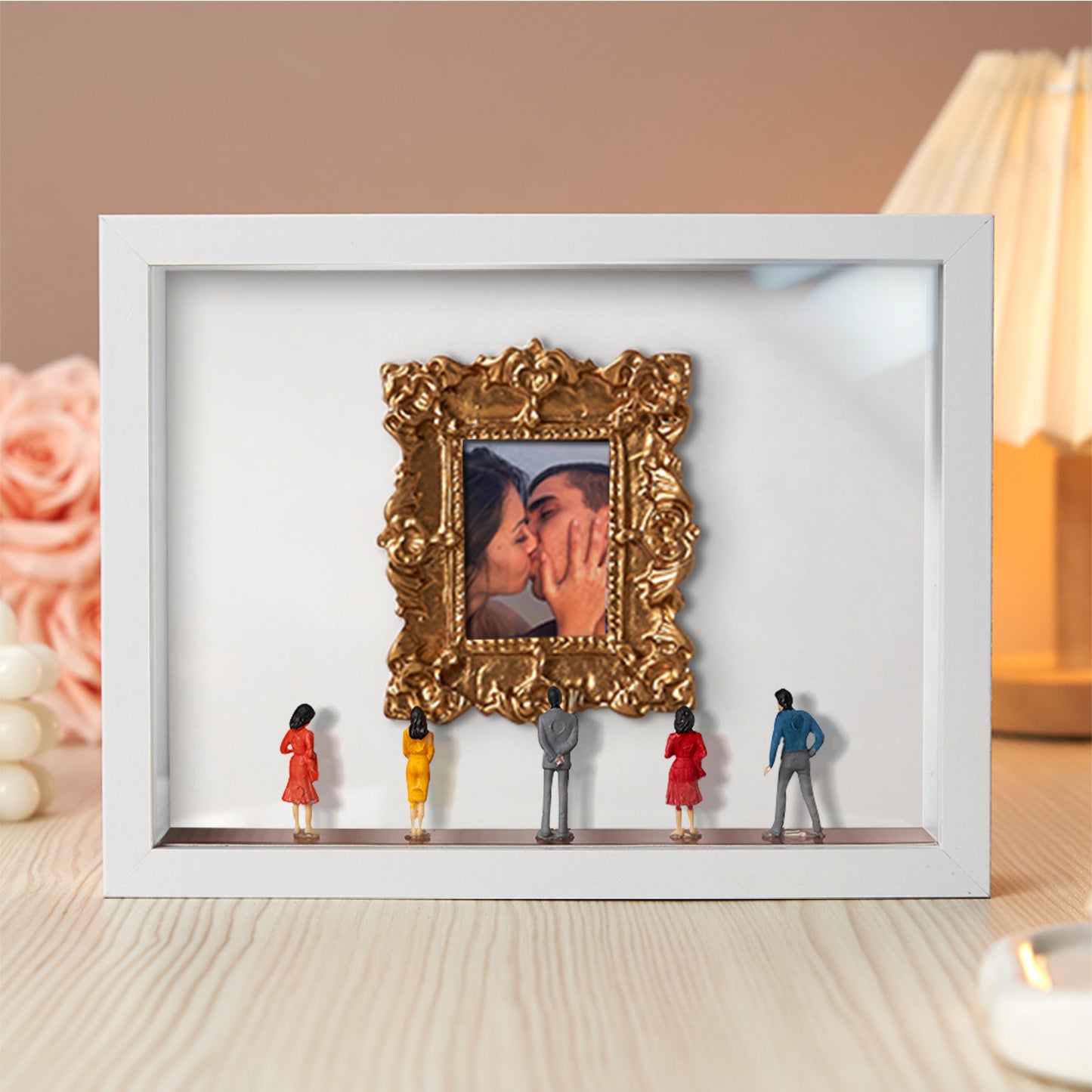 With Spot Lights : Museum of Us White Frame Personalized Couples Gift for Her Cute Miniature Museum Gifts