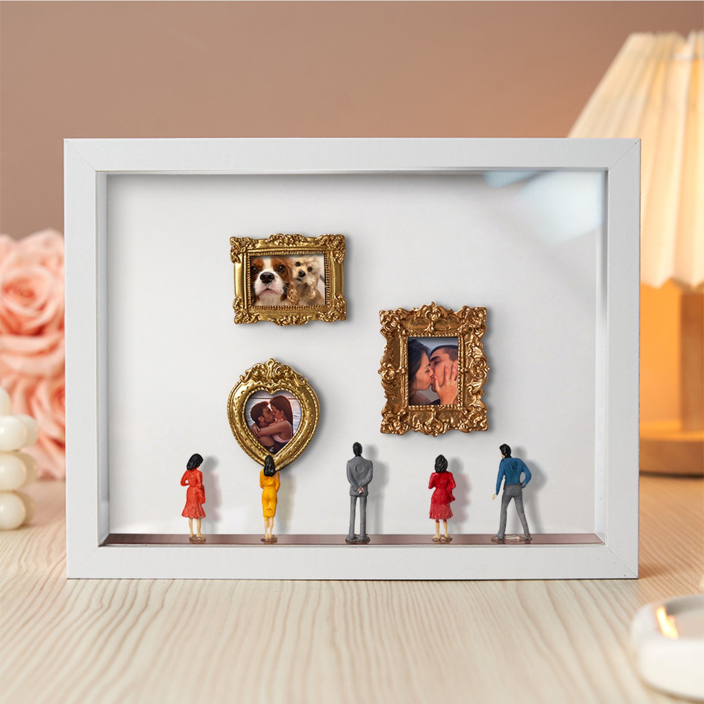 With Spot Lights : Museum of Us White Frame Personalized Couples Gift for Her Cute Miniature Museum Gifts