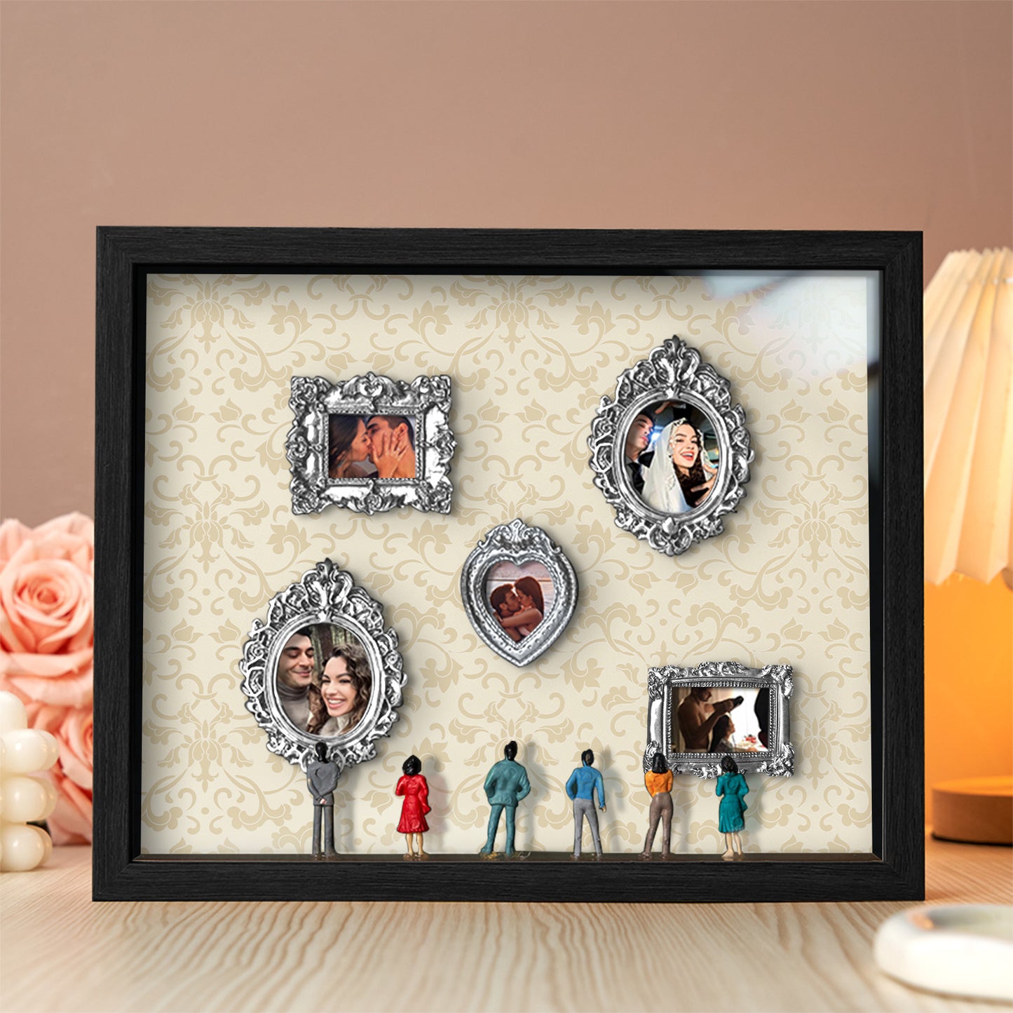 With Spot Lights : Museum of Us Black Frame Personalized Couples Gift for Her Cute Miniature Museum Gifts