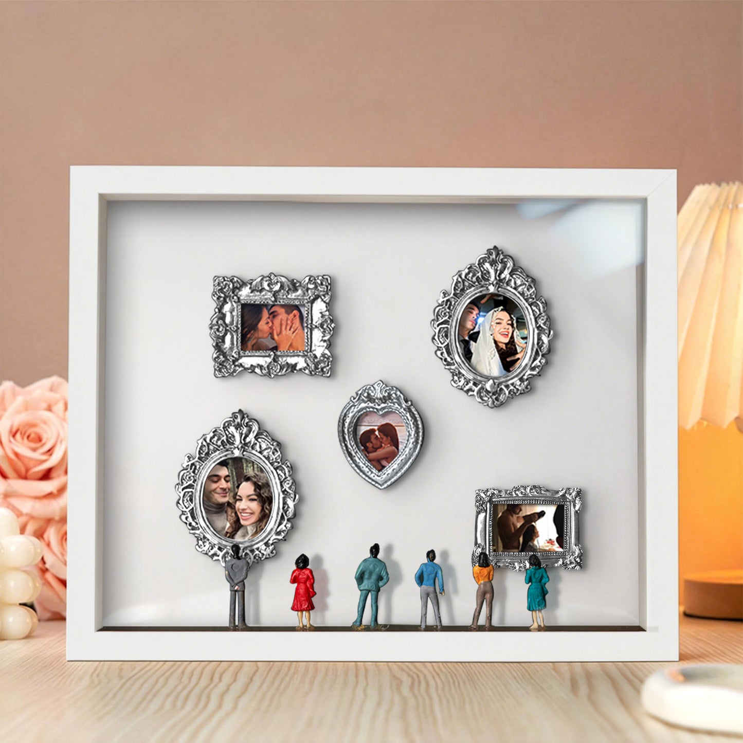With Spot Lights : Museum of Us White Frame Personalized Couples Gift for Her Cute Miniature Museum Gifts