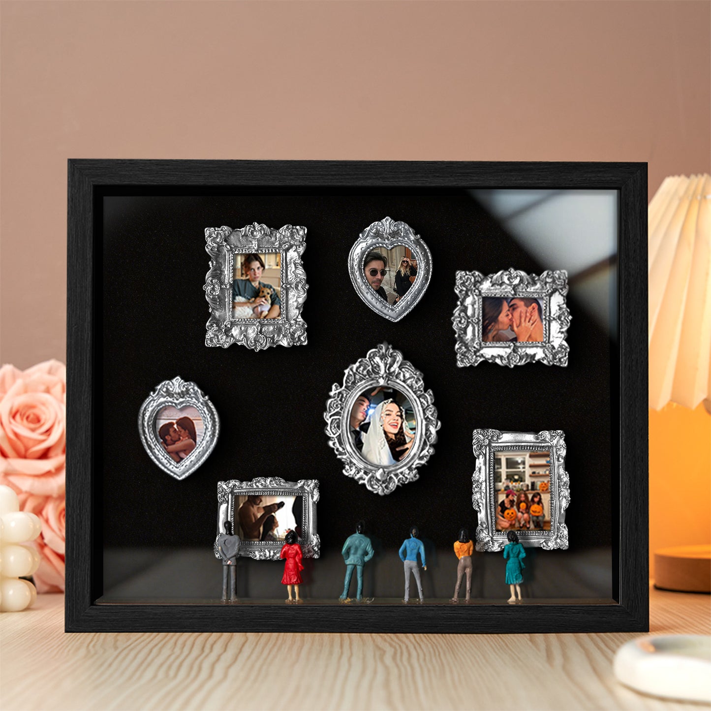 With Spot Lights : Museum of Us Black Frame Personalized Couples Gift for Her Cute Miniature Museum Gifts