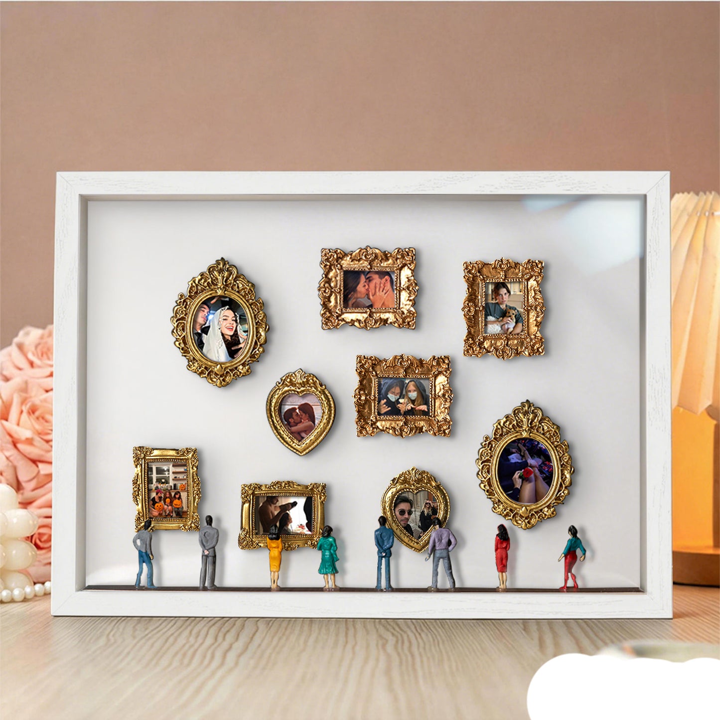 With Spot Lights : Museum of Us White Frame Personalized Couples Gift for Her Cute Miniature Museum Gifts