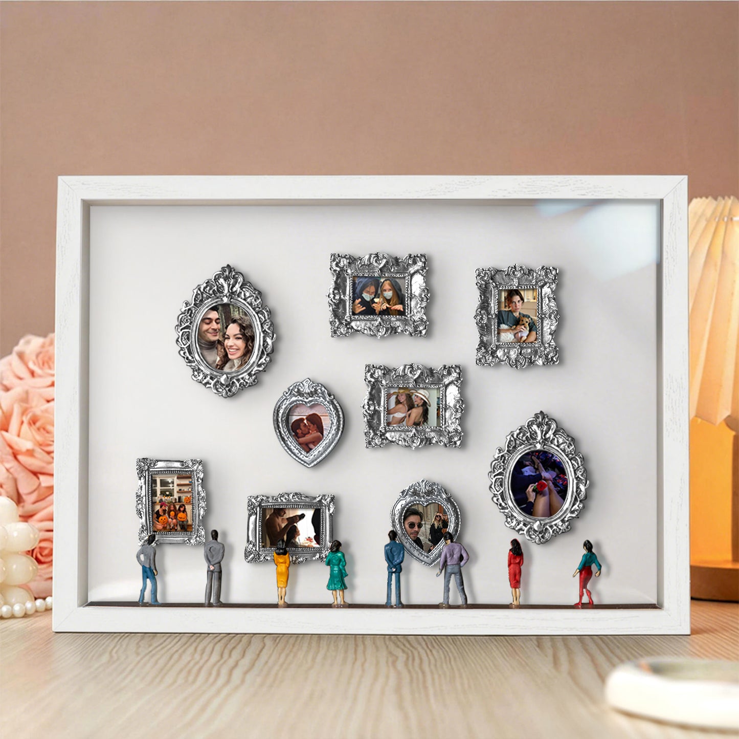 With Spot Lights : Museum of Us White Frame Personalized Couples Gift for Her Cute Miniature Museum Gifts
