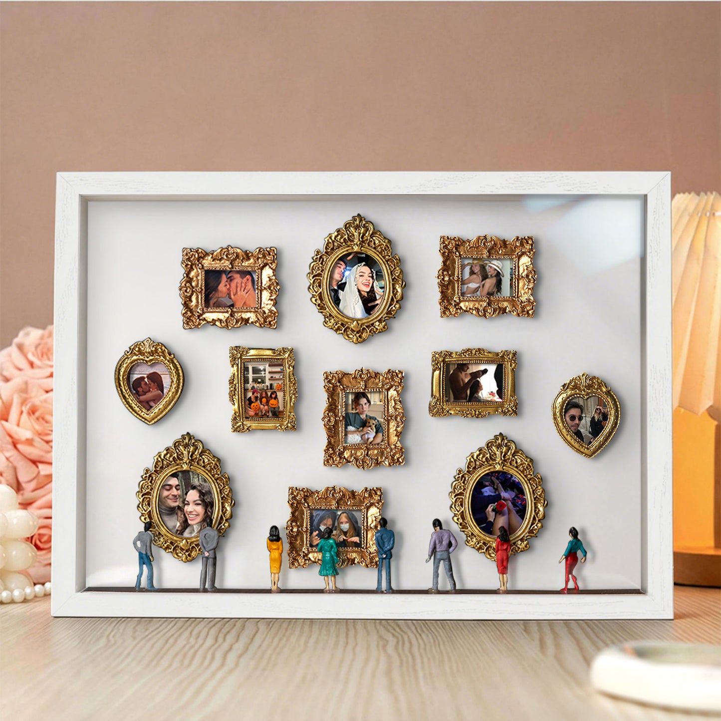With Spot Lights : Museum of Us White Frame Personalized Couples Gift for Her Cute Miniature Museum Gifts