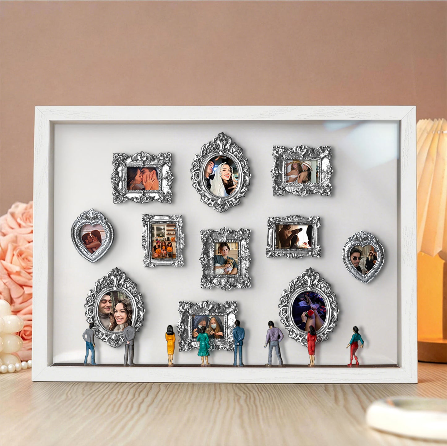 With Spot Lights : Museum of Us White Frame Personalized Couples Gift for Her Cute Miniature Museum Gifts