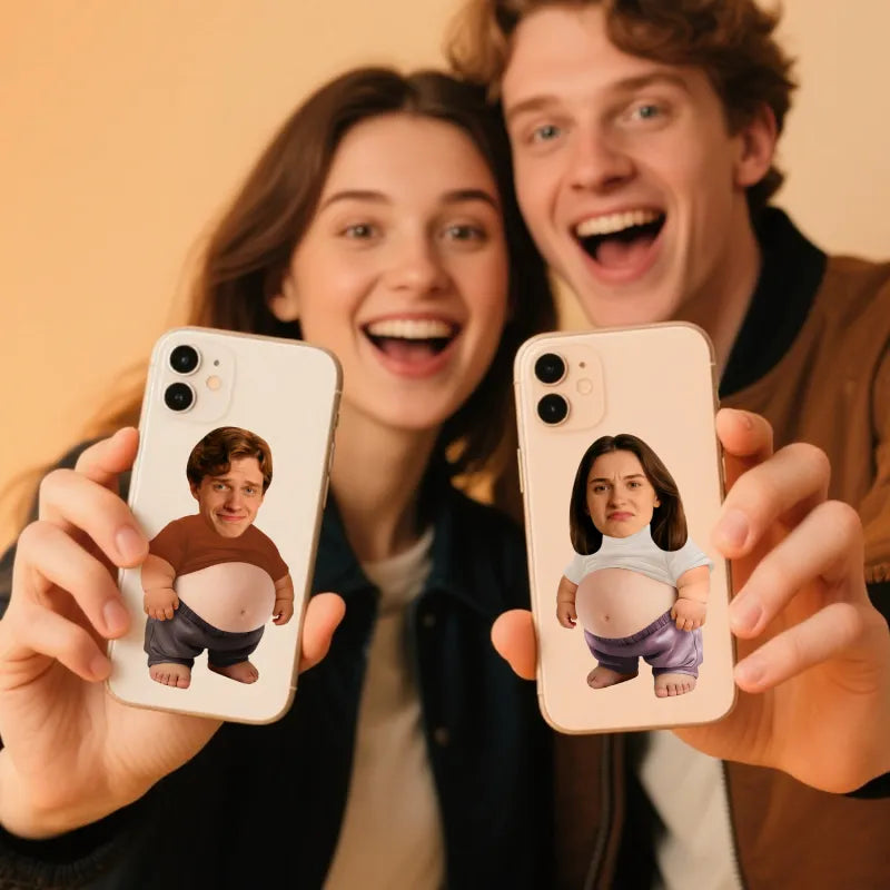 Custom Face Squishy Belly Anti-collision Sticker – Personalized Photo Sticker with Soft Squeeze Belly, Cute Funny Gift