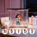 3D Cartoon Double-Person Hologram Video | Mother's Day High-Transmittance Holographic Material Image Gift